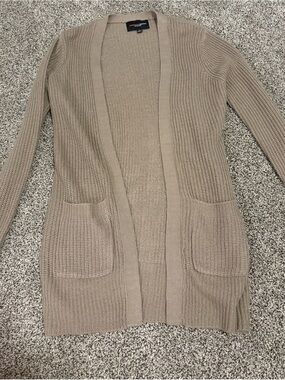 Chico's Open-Front Knit Cardigan - Taupe